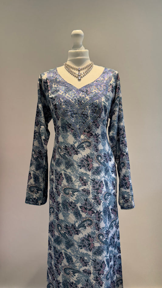 Rose Épine in Lapis Paisley